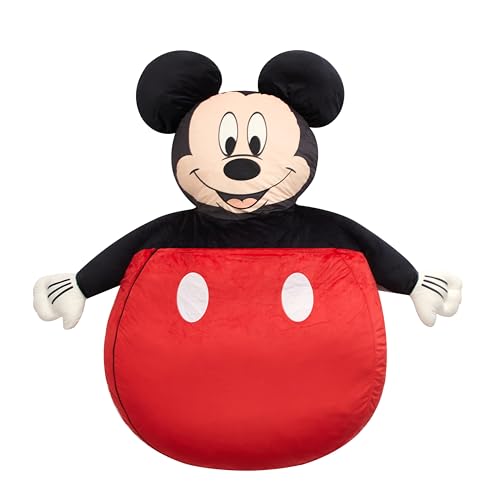 Image of Disney Mickey Mouse Kids Oversized Floor Lounger,Soft Plush Chair with Pillow & Cushion, Comfortable Portable Nap & Play Mat for Boys & Girls