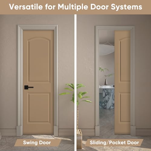 Image of BARNSMITH 24x80 in Raised 2-Panel Arch Top White Primed Interior Door Panel