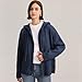 LIMINEMI Cardigan Sweaters for Women with Zip Up Hoodie Long Sleeve Drawstring Oversized Chunky Knit Cardigan (US, Alpha, X-Large, Regular, Regular, Navy Blue)