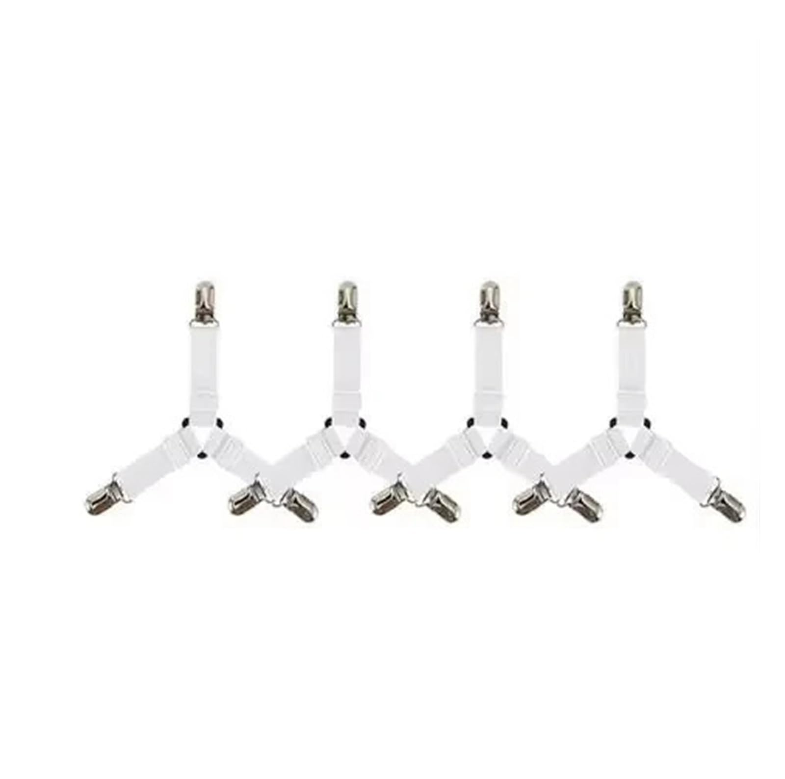 PFMSAAF bed sheet clips 4Pcs Adjustable Bed Sheet And Quilt Holder for Organizer Mattress Cover Clip For Home Elastic Straps Clips for bed(WHITE)