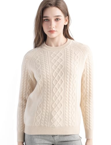 Chanyarn Women's 100% Cashmere Sweater Crewneck Long Sleeve 2025 Fall
