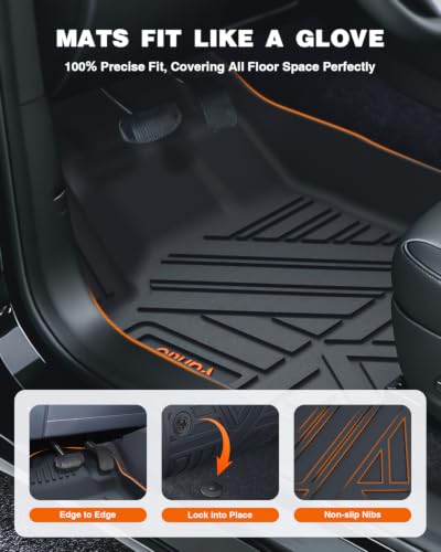 Image of Floor Mats & Cargo Liner for Ford Escape 2020-2025 2026 | Custom Fit TPE All Weather Floor Liners, Waterproof Heavy Duty Car Mats Full Set, Not Compatible with Hybrid Models