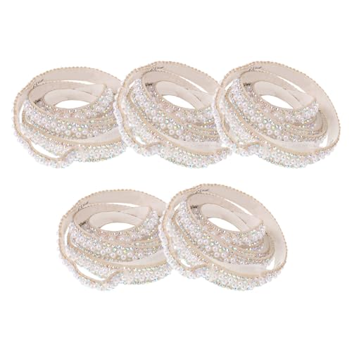 Tiras de strass autoadhesivas de fácil aplicación con 5 rollos de gemas y perlas 2