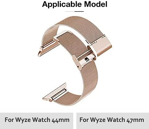 Miniatura 8 de Correas compatibles con reloj Wyze de 471.732 in para mujeres y hombres, correa de malla metálica de acero inoxidable transpirable, correa de