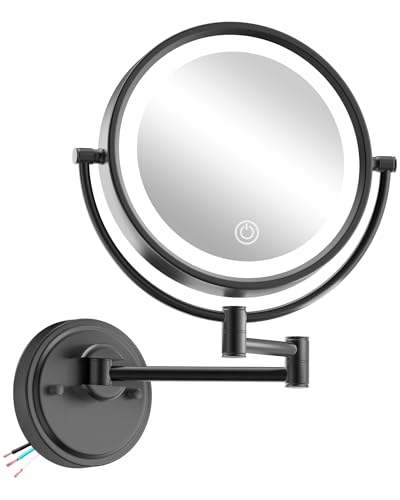 Espejo para maquillaje redondo 10 pulgadas con luz y montaje de pared