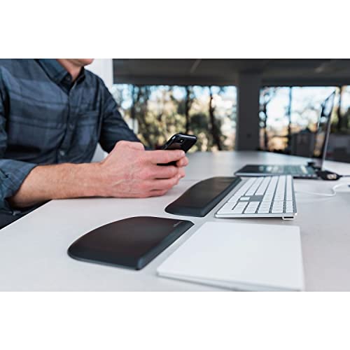 Image of Kensington ErgoSoft Wrist Rest for Slim Keyboards, Black (K52800WW) | Ergonomic gel cushioning, fits slim-profile keyboards, eases wrist strain while typing