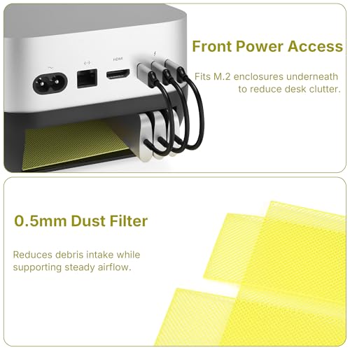 Soporte Mac mini M4 de ABS con botón frontal de encendido y base antideslizante 4