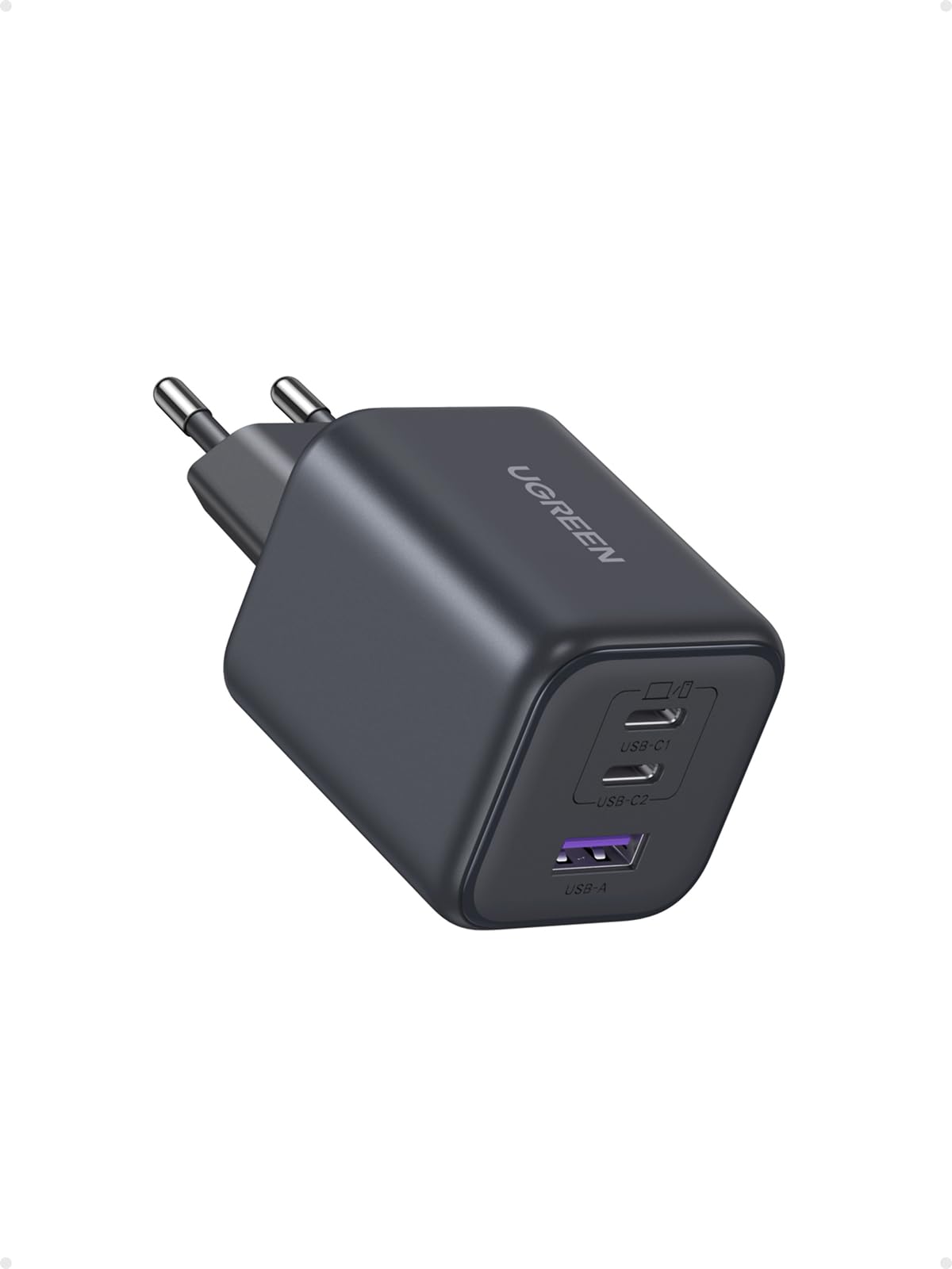 UGREEN 45W USB C Ladegerät 3-Port PPS Schnellladegerät 25W PD Netzteil GaN Charger Adapter kompatibel mit Galaxy S25 Ultra, S24, iPhone 17 Pro Max, MacBook Air, iPad, Tab A8, Pixel 9, HomePo