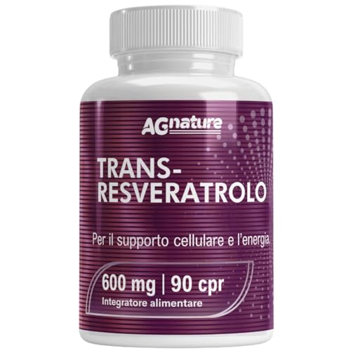 Trans Resveratrolo 600mg Antiossidante Puro 90 Compresse con NAD, Quercetina, Piperina, Acido Alfa Lipoico e Astragalo