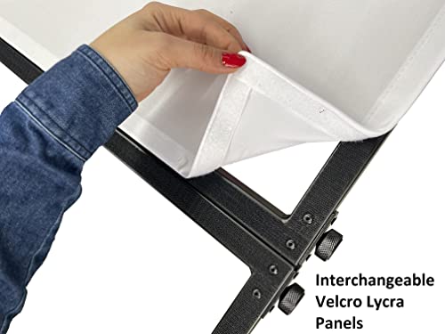 Jumbo 53" Wide Dj Event Facade White/Black Scrim Booth Two Top Corner Table Tops 23"X53" Table! Padded Carrying Case! All Aluminum Build! #TOP6