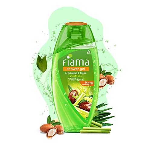 Image of Fiama Body Wash Shower Gel Lemongrass & Jojoba, 250ml, Body Wash for Women and Men with Skin Conditioners for Smooth Skin & Gentle Exfoliation, Suitable for All Skin Types