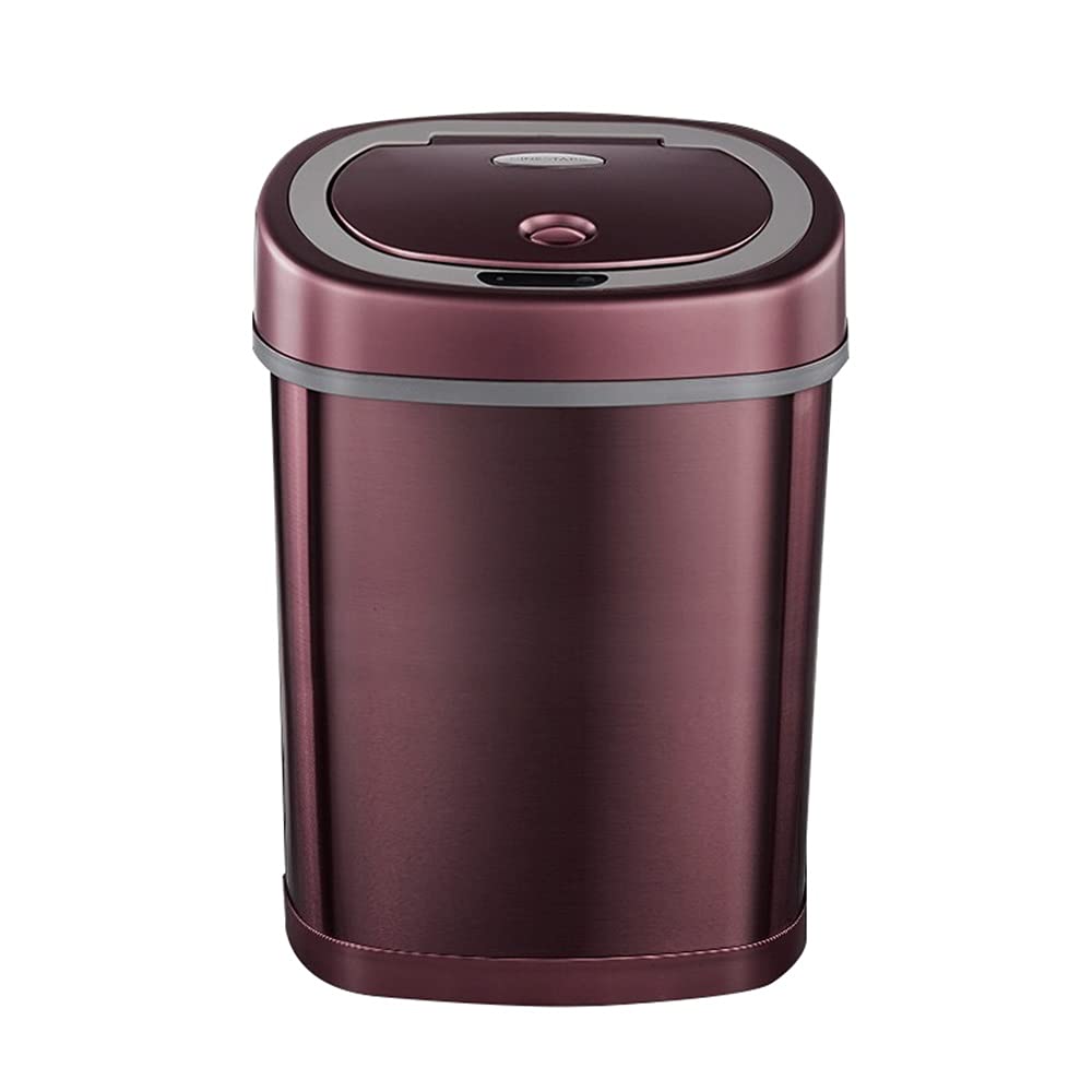 Smart Sensor Trash Can, Household Stainless Steel 15L Capacity Automatic Opening/closing Lid Mute Opening and Closing Office/Hotel(B)