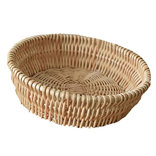 STOBAZA Rattan Storage Basket Hand-woven Fruit Kitchen Home Decorative Natural Handmade