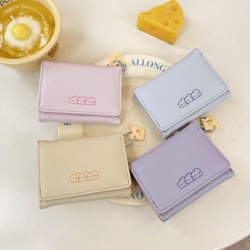 Card Holder PU Cute Large Capacity Wallet Portable with Pendant Women Wallets Women(Purple)3