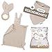 Räuberella Schmusetuch, Beißring und Lätzchen Baby Geschenk zur Geburt Junge & Mädchen Beige