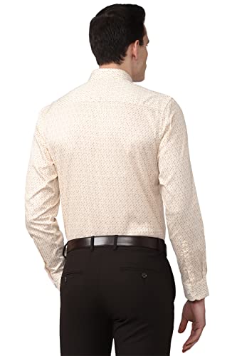 Image of Peter England Men Cream Slim Fit Full Sleeves Formal Shirt