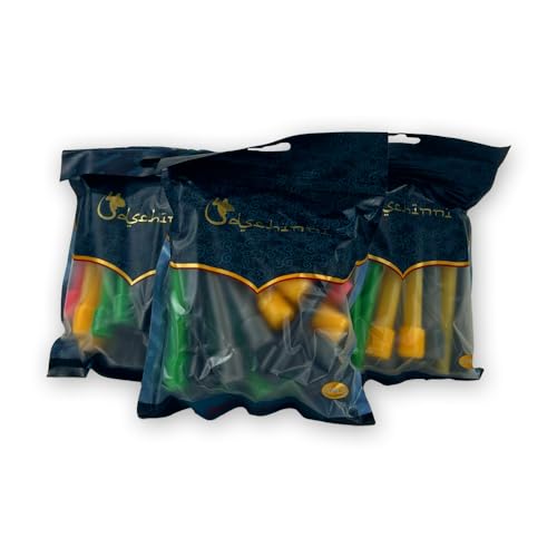 Dschinni Hygienemundstücke Shisha (60er Set) – Premium Einweg Mundstück Bunt & Lang – Geschmacksneutrales Zubehör für Wasserpfeife & Schlauch – Universal Passform