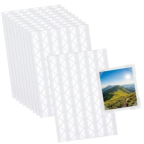 Prospira 1020 PCS Self Adhesive Photo Corners Photo Corners for DIY Craft Picture Edge Stickers Scrapbook Personal Journal Easy to Use & Removable for Safe Photo Storage(White Angle Side 1.0cm)