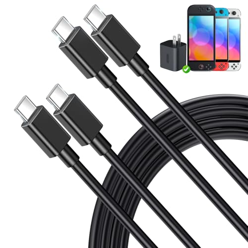[2Pack] 60W Fast Charge-AC Adapter Replacement Cable for Switch 2, 1.5M/5FT Charging Cables for Nintendo Switch 2 Console, USB-C Cord for Switch Adapter, Accessories TypeC for Switch 2/Adapter/Console
