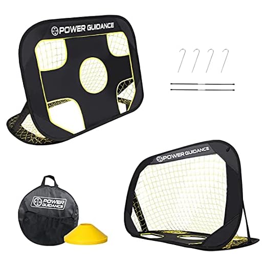 POWER GUIDANCE Portable Soccer Goal Net Set - 2 in 1, with 10 Agility Training Cones, Pop Up Training Soccer Goals for Backyard Perfect for Kids and Adults Soccer Practice with Carry Case