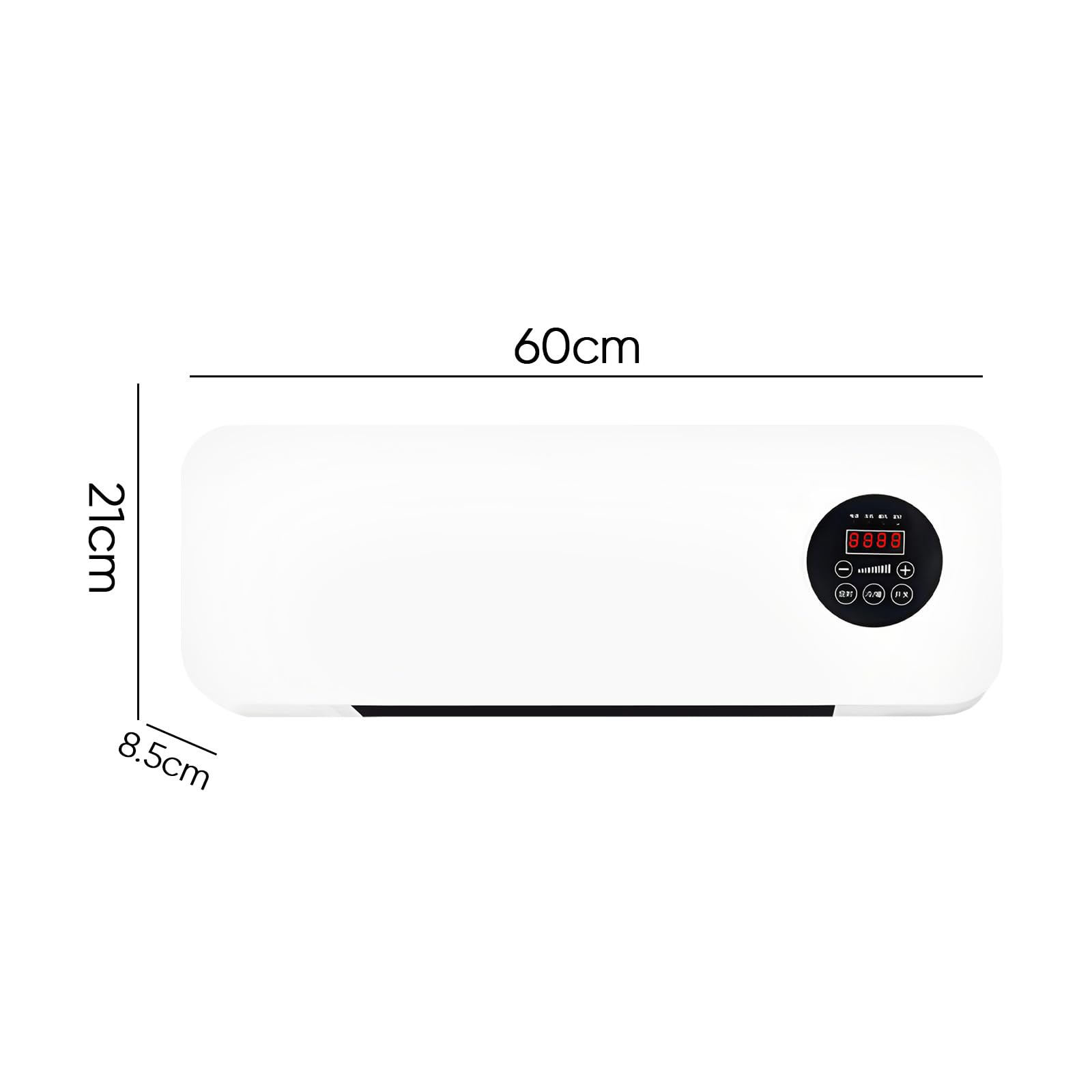 2000 W Condizionatore a Parete Reversibile Spalato, Condizionatore Senza Unità Esterna 60 x 21 x 8,5 cm Riscaldamento e Raffreddamento Compatto, Silenzioso, Installazione Rapida, con Telecomando, per