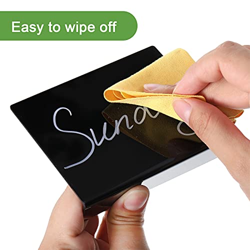 Outus 12 Pieces Mini Chalkboard Table Tent Sign Chalkboard Buffet Tags Chalkboard Food Label Sign With 2 Pieces Erasable Chalk Marker For Weddings Birthday Parties Food Table Tents (Black) #TOP2