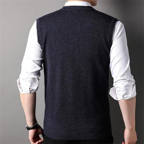 Men's Sleeveless Wool Sweater Vest Knitted Retro Winter Pullover V-Neck Casual Tops3