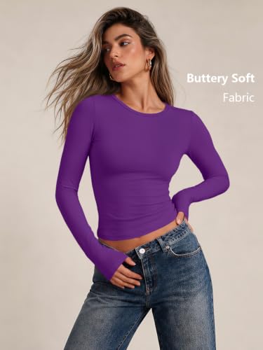Image of Trendy Queen Womens Long Sleeve T Shirts Fall Fashion Basic Y2K Tops 2026