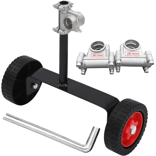 Universal String Trimmer Wheel Attachment – Fits 26mm & 28mm Shafts, Wheels for Weed Eater & Weed Wacker, Easy Support for String Trimmer