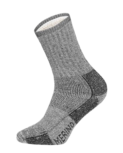 HomeOfSocks Un par de calcetines de lana 85% Merino Trekking Outdoor Wanderlust, antracita, 43-46