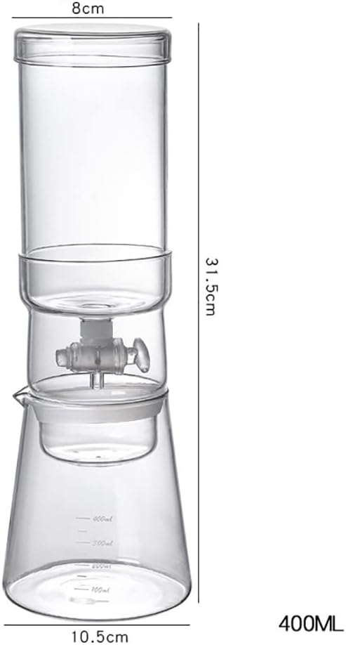 Ice Drip Coffee Maker,400ml Cold Brew Coffee Pot,Glass Iced Coffee Brewer for Home and Office,Gift for Coffee Lover
