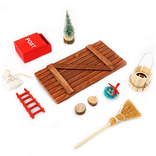 Yililay Puppenstuben Ornamente Weihnachts Miniatur Simulation Sets Ladder Mailbox Öllampe Laterne Garten Weihnachten Für… – Bild 8