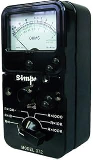 Simpson 12311, 372-3, Ohmmeter, .2 Ohm to 50 Megohms, battery, alligator clip leads