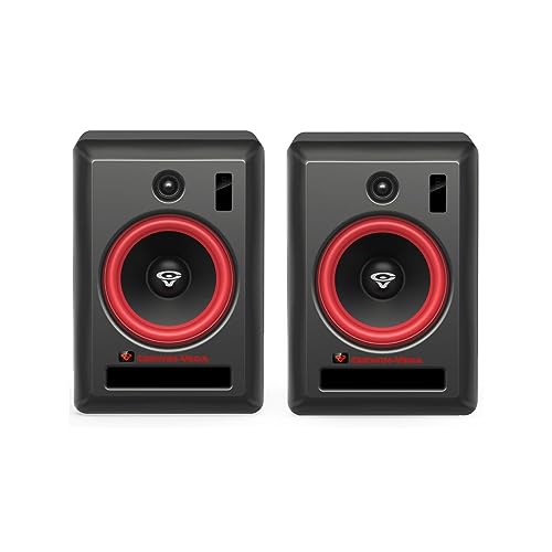 CERWIN-VEGA! VEGA8SB-PR 8 inch 200 Watts 2-Way Studio Monitors Full Range Active Powered Black HUB and SAT Pair