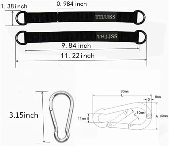 Hammock Tree Swing Straps Kit,Short Hanging Straps 2 Pack with 2 Heavy Duty Hook Clasps(Holds 440lbs) for Swing Hammocks Seat Pulley System Gym Equipment - Image 7