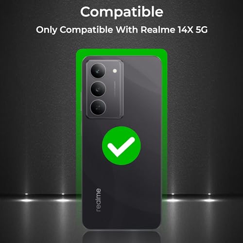 Image of A rtistque Clear Hard Armor Transparent Cover Case for Realme 14x 5G / P3x 5G / Narzo 80x 5G | Anti-Drop Shockproof | TPU Edge | Stylish Design | Realme 14x Mobile Cover - Black