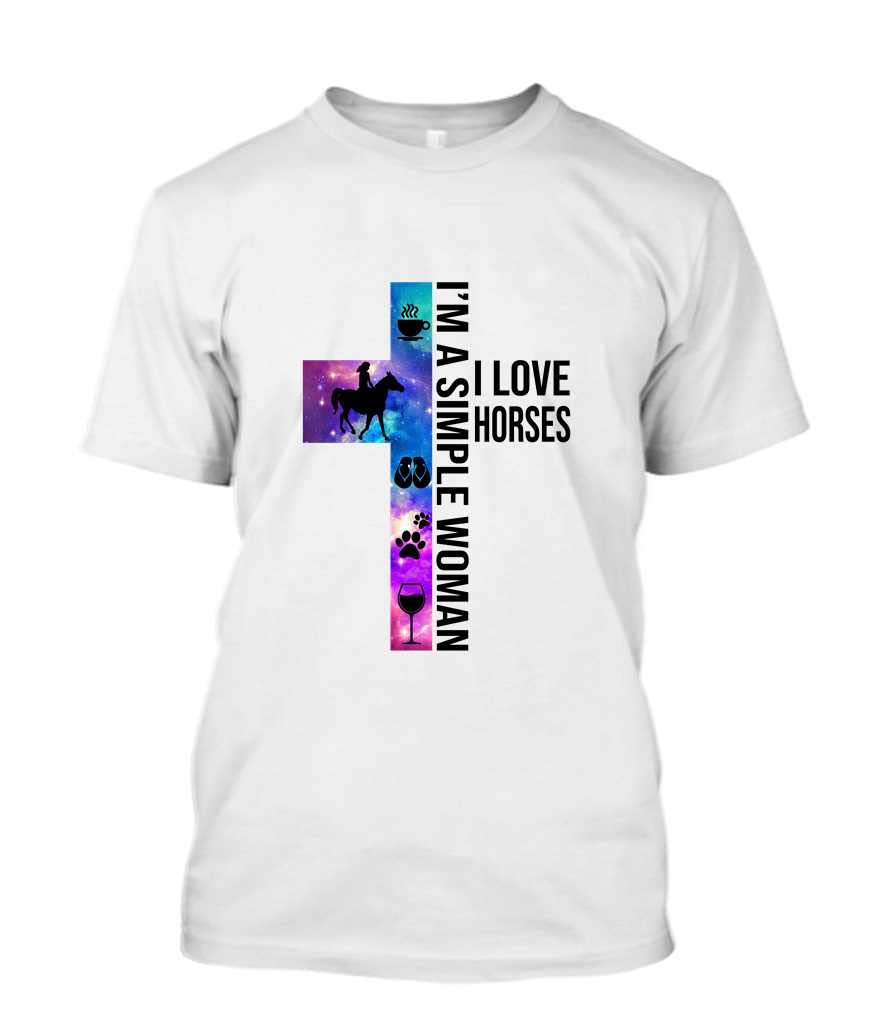 HAMERCOPI'm A Simple Woman I Love Horse Funny Horse Lover Unisex T-Shirt Long Sleeve Sweatshirt Hoodie White