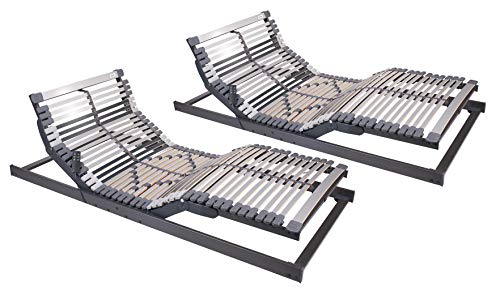 S-leepline Motorlattenrost Ultron elektrisch verstellbar in flachbauweise in 180x200 cm | bestehend aus: 2 x Motorlattenrost 90x200 cm inklusive Synchronsteuerung