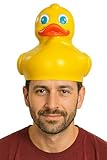 Classic Yellow Rubber Duck Costume Hat Halloween Accessory Adult Duck Head Design 21-Inch Size