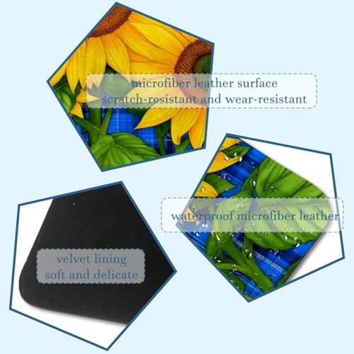 Funda para portátil azul con estampado de girasoles y alta resistencia a roces 3