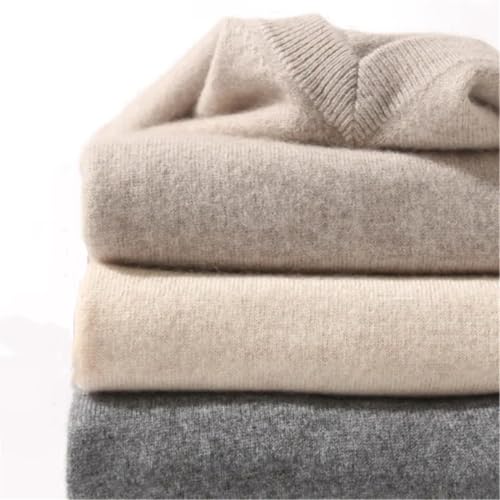Men Sweater V-Neck Long Sleeve Pullovers Solid Color Standard Male Cashmere Sweater Knitting Jumpers3