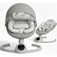Bebe2luxe ALPHA Elektrische babyuitsmijterstoel, Bluetooth-compatibele babyschommelstoel, draagbare rustgevende babystoel met beweging en geluiden