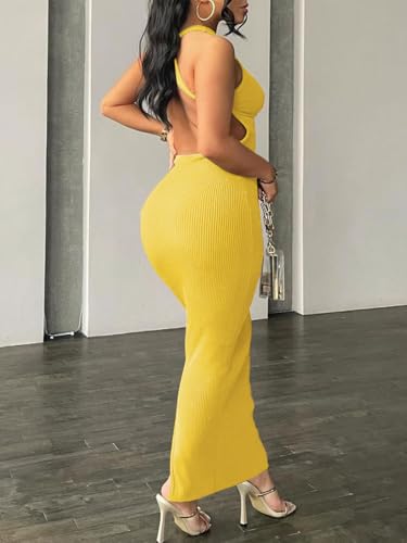 Image of Nimsruc Women Summer Sexy Bodycon Maxi Dress Casual Long Dresses