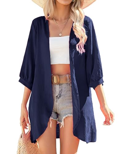 Image of Yekaty Kimonos for Women Lightweight Summer Cardigan Loose Beach Cover Up