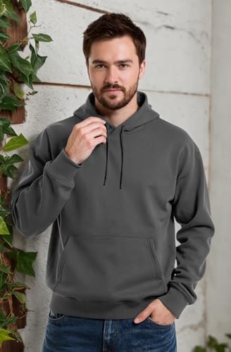 Mens Cotton Hooded Fashion Long Sleeve Hoodies Casual Drawstring with Pockets Pullover Sweatshirt for Men4