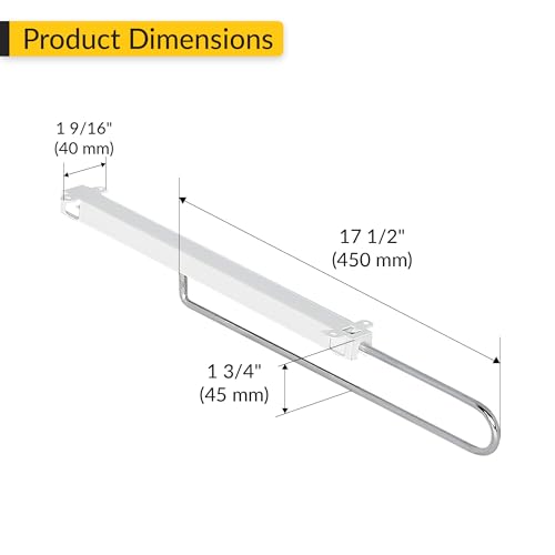 Brixwell QIH0-001 Retractable Wardrobe Rail, Steel Runner 17 1/2