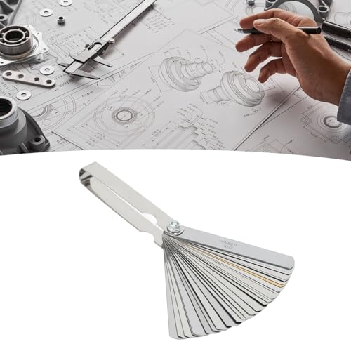 Juego de 32 piezas de galgas de espesores de cobre con escala métrica e imperial para mantenimiento automotriz e industrial miniatura 4