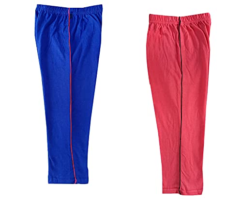Image of indi weaves Girls Cotton Solid Capri 3 /4th Leggings (Pack of 2)