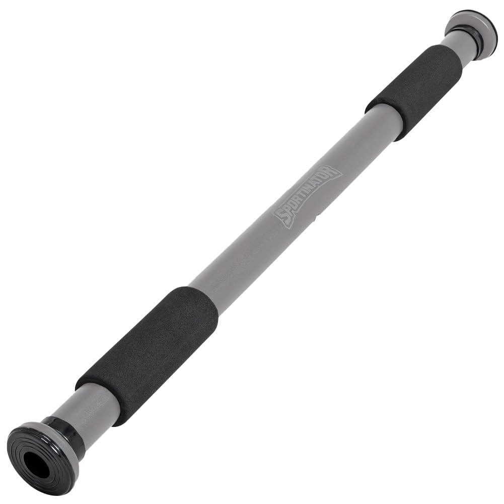SPORTINATORยฎ Pull-up bar for clamping in the door frame, for your home gym. Length 60-102 cm, compact, safe and quick without drilling, load capacity up to 150 kg (grey)