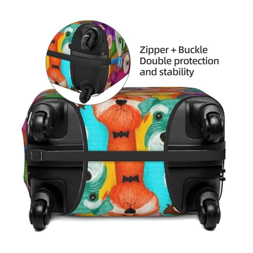 Dogs Print Suitcase Cover Luggage Protector Washable Elastic Fashionable Travel Gear Cover4